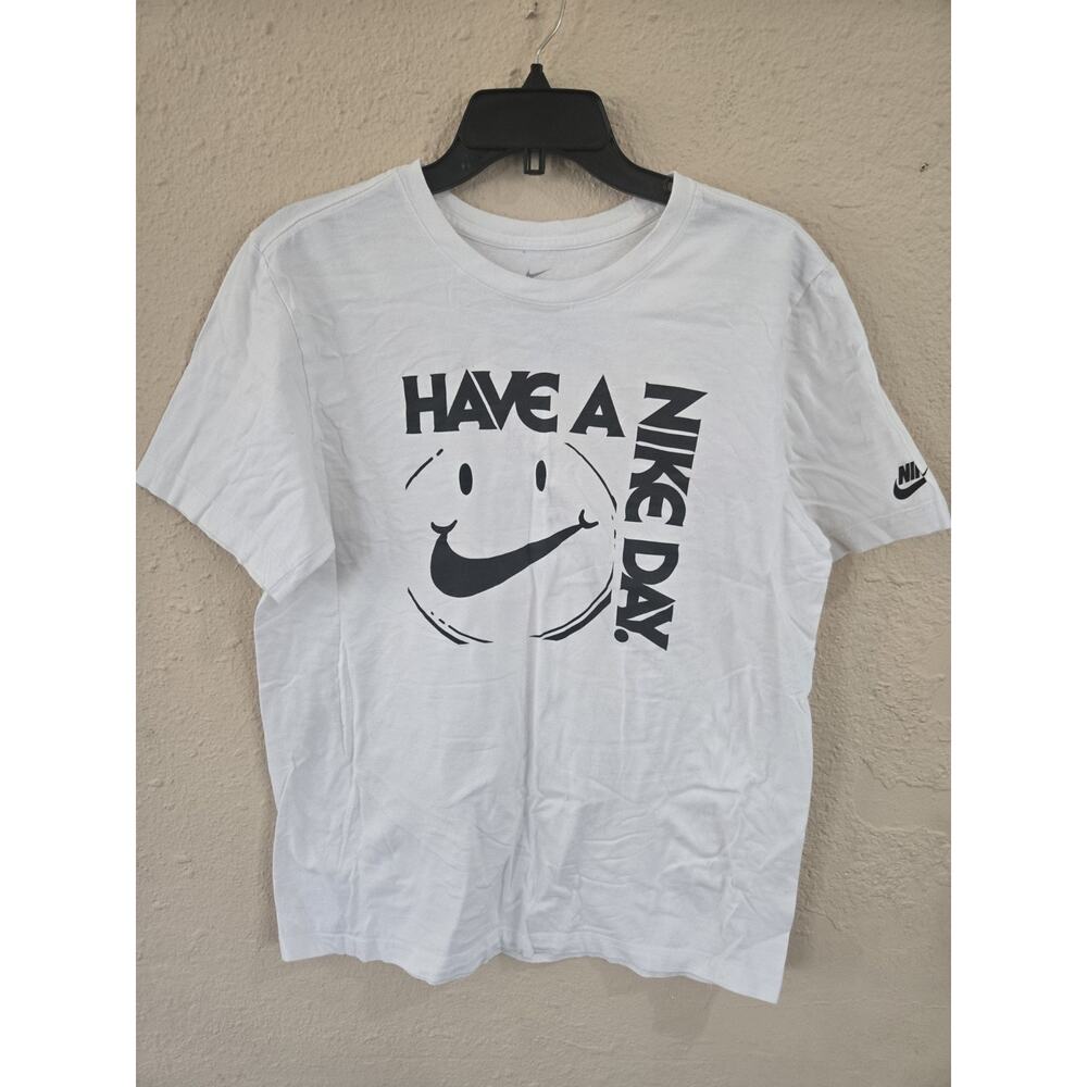 Nike Shirt Mens, Have a Nike Day Graphic Knit White Tee, Size Medium